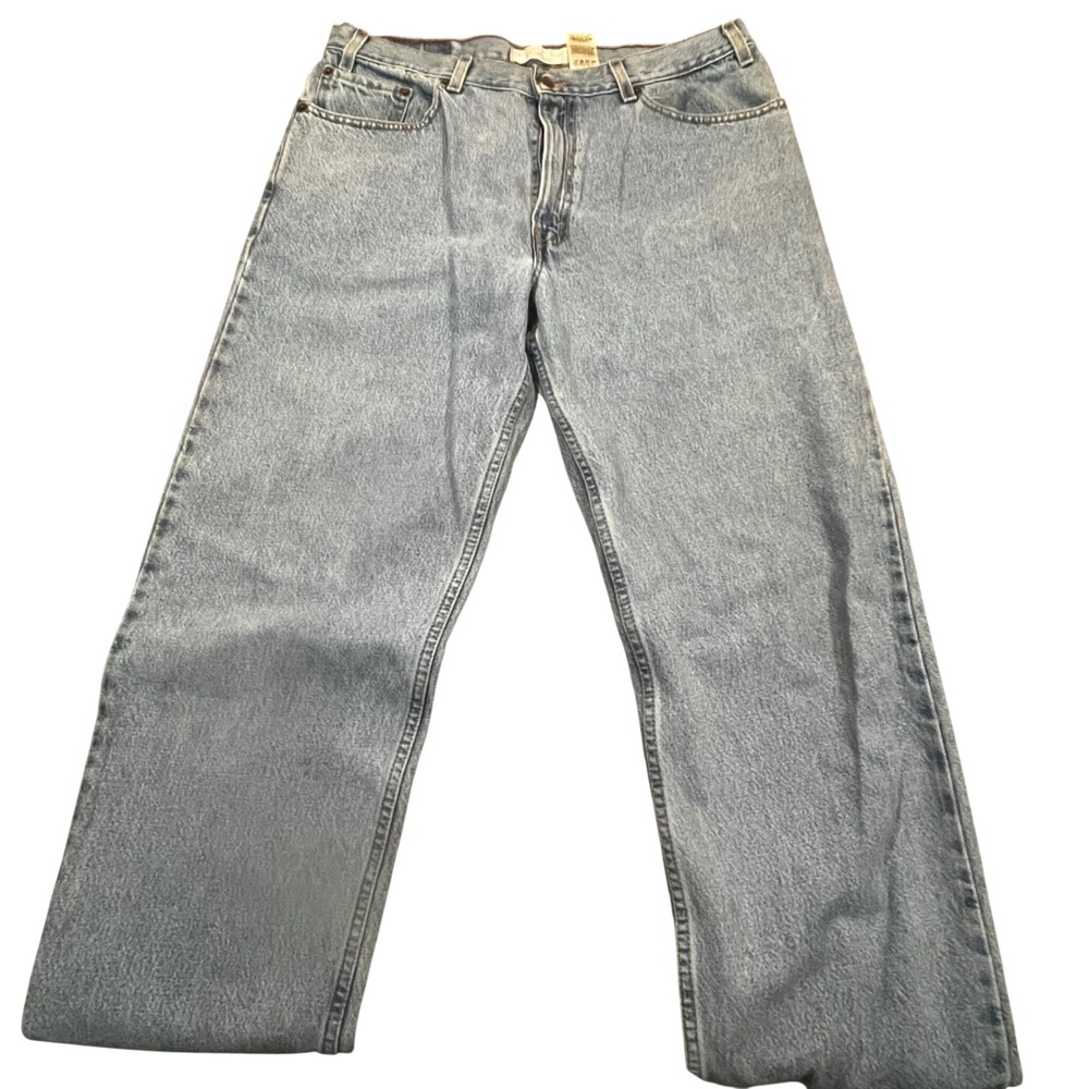 Levi Strauss Signature Mens Relaxed Fit Light Wash Denim Jeans 38x32